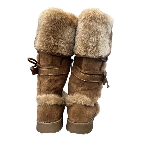 Jellypop Tan Fur Suede Winter Boots Size 7 - Picture 3 of 5